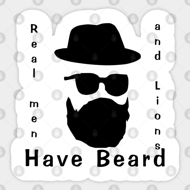 Real men and lions have beard Sticker by Cool Dude Store